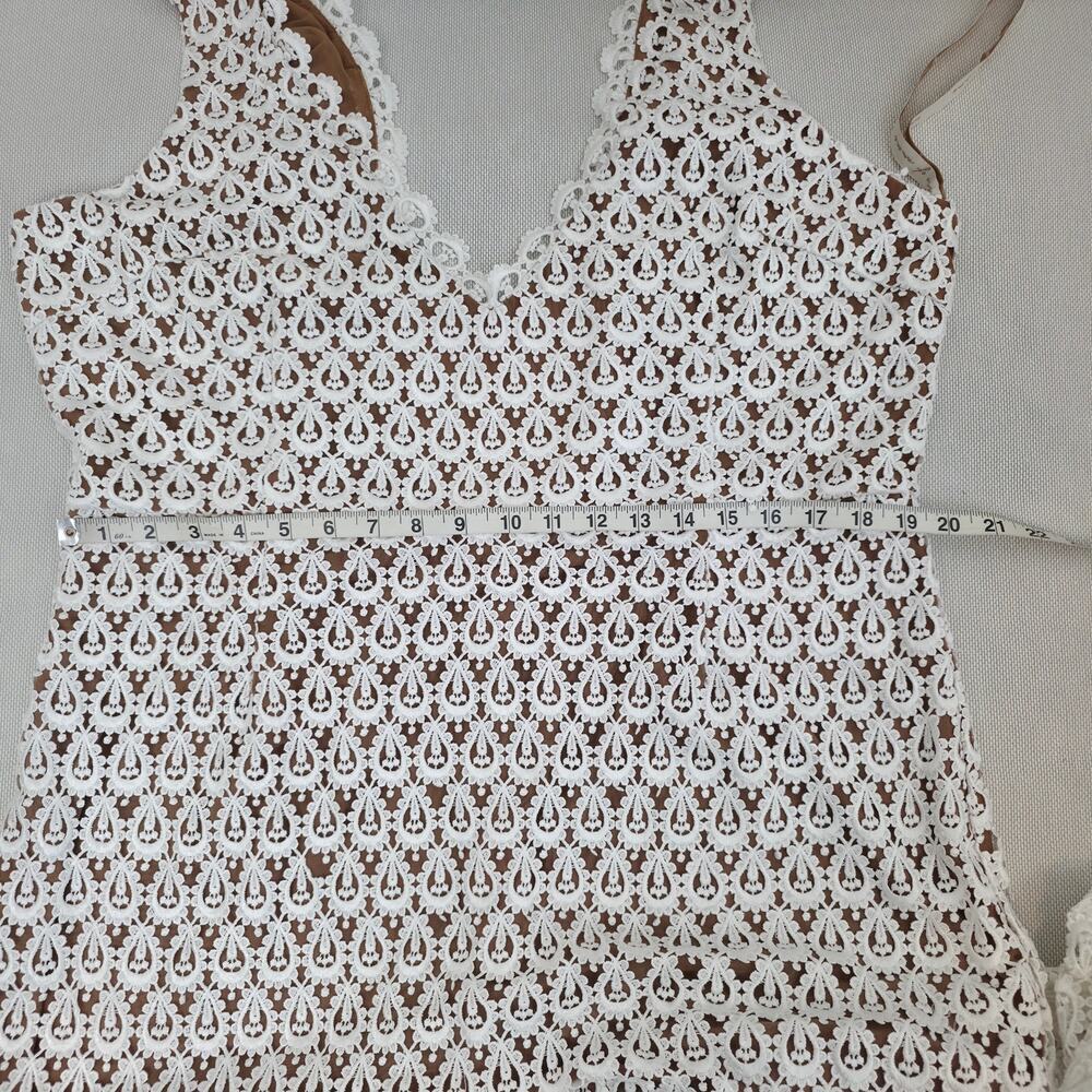 Daughters of Simone Anthro Nude Nev Crochet Lace Wedding Lined Boho Gown 4XL - Picture 7 of 12